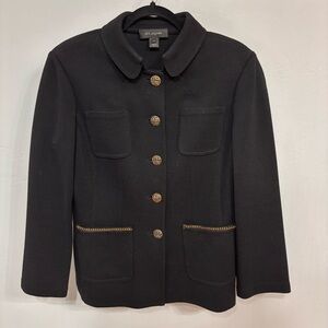 EUC St. John Black with Copper Gold Chain details Women's Jacket - Sz 10